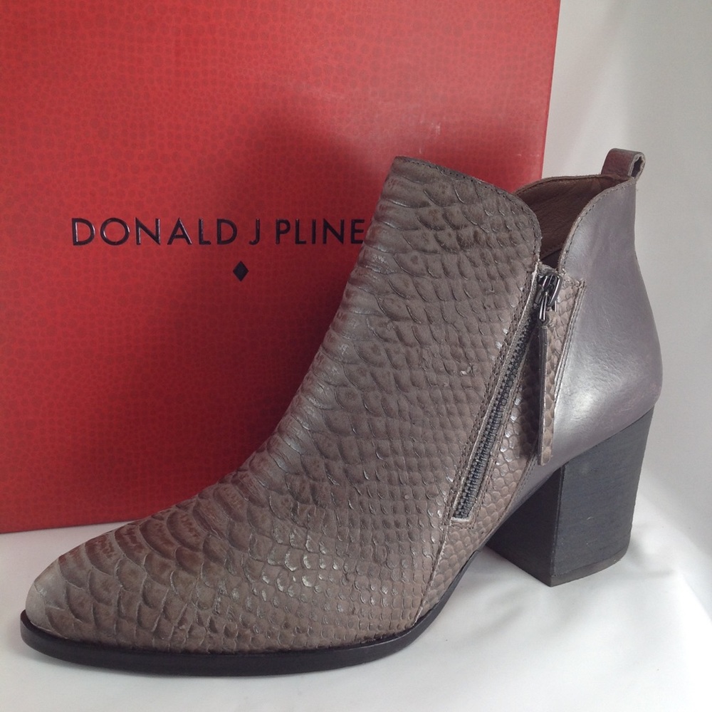 Donald J Pliner Snake Metallic Calf Leather Boots